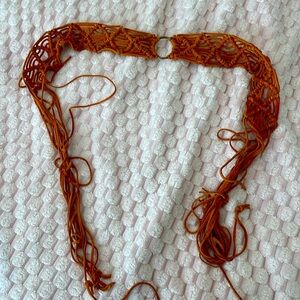 Leather Boho Woven Belt Accessory Bohemian Hippie Natural Authentic Western